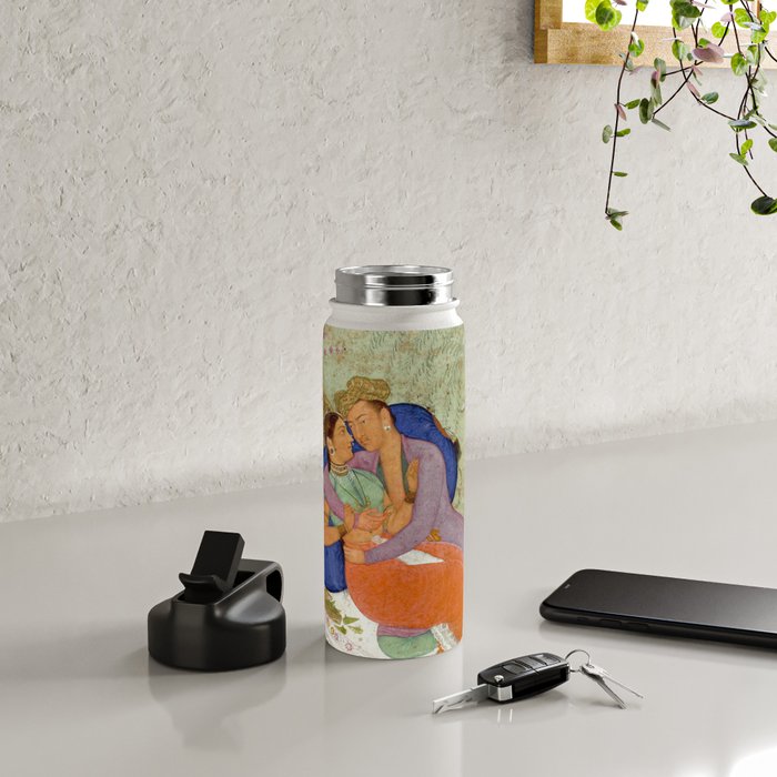 Embracing Couple Indian Painting Miniature Mughal Art Water Bottle Gallery Image 4