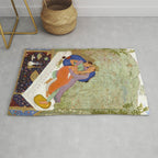 Embracing Couple Indian Painting Miniature Mughal Art Rug Gallery Image 1