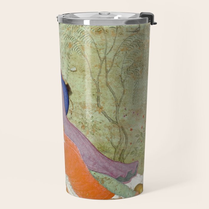 Embracing Couple Indian Painting Miniature Mughal Art Travel Mug Gallery Image 2