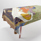 Embracing Couple Indian Painting Miniature Mughal Art Tablecloth Gallery Image 1