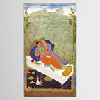 Embracing Couple Indian Painting Miniature Mughal Art Tablecloth Gallery Image 2