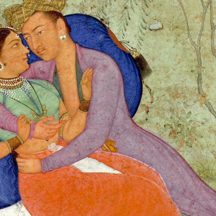 Embracing Couple Indian Painting Miniature Mughal Art Coffee Mug Gallery Image 2