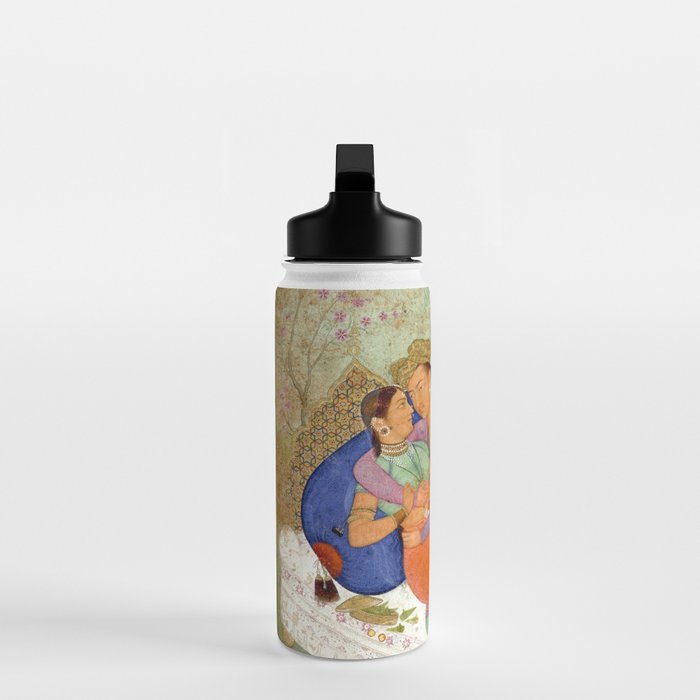 Embracing Couple Indian Painting Miniature Mughal Art Water Bottle Gallery Image 3