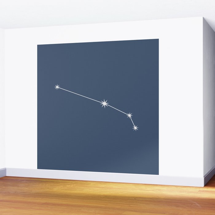 Aries Zodiac Star Constellation Line Art Neutral Blue Wall Mural Gallery Image 2