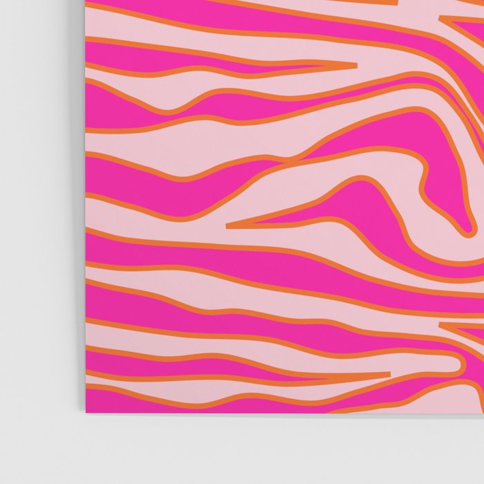 Zebra Print Pink And Orange Zebra Stripes Wild Animal Print Preppy Decor Modern Zebra Pattern Poster Gallery Image 3