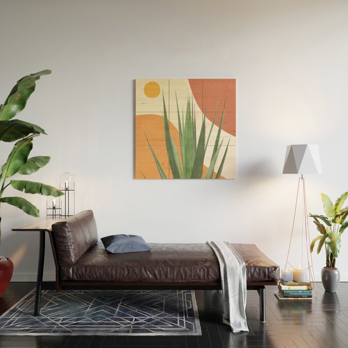 Abstract Agave Plant Wood Wall Art Gallery Image 2