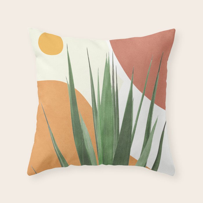 Abstract Agave Plant Throw Pillow Gallery Image 1