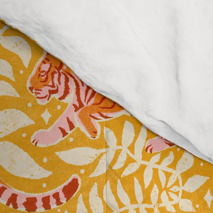 Tigers - pink, red, and saffron  Comforter Gallery Image 4