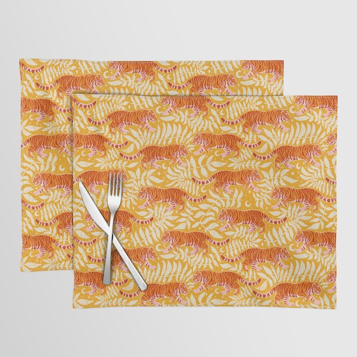 Tigers - pink, red, and saffron  Placemat Gallery Image 1