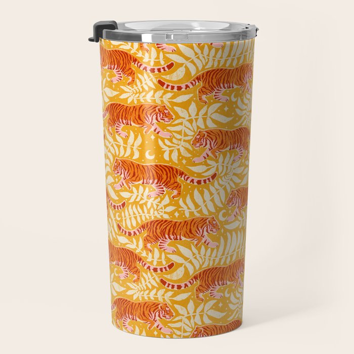 Tigers - pink, red, and saffron  Travel Mug Gallery Image 3