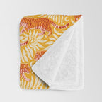 Tigers - pink, red, and saffron  Throw Blanket Gallery Image 3