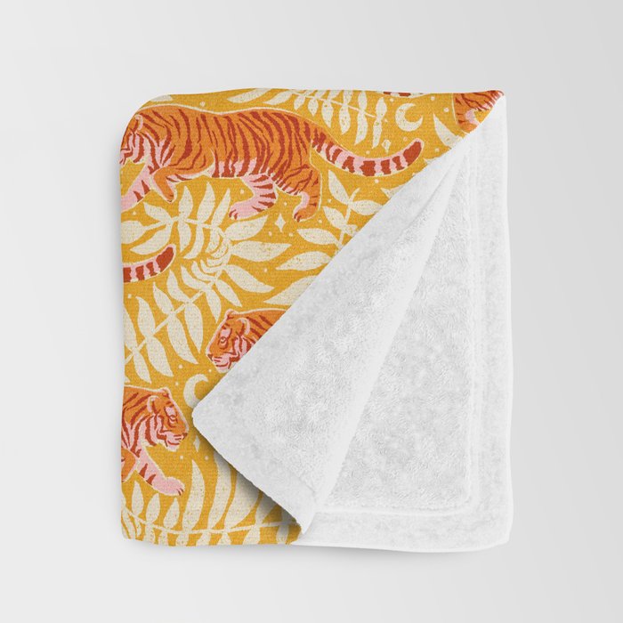 Tigers - pink, red, and saffron  Throw Blanket Gallery Image 3
