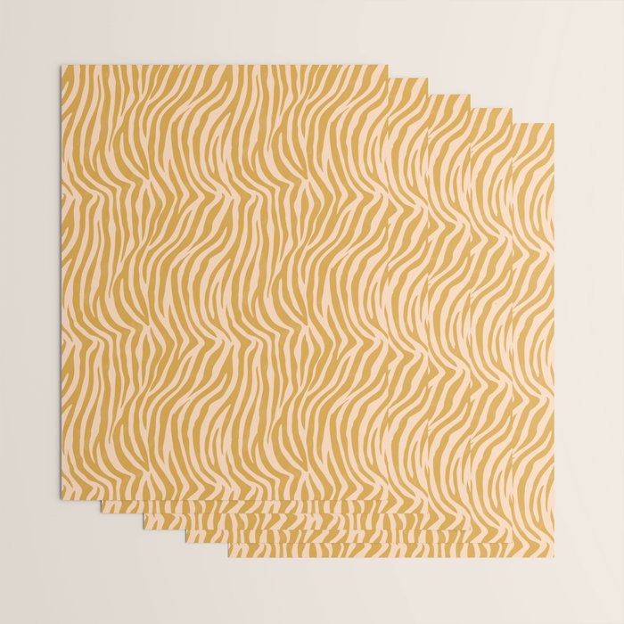 Dopamine Zebra Print In Amber Yellow Wrapping Paper Gallery Image 3
