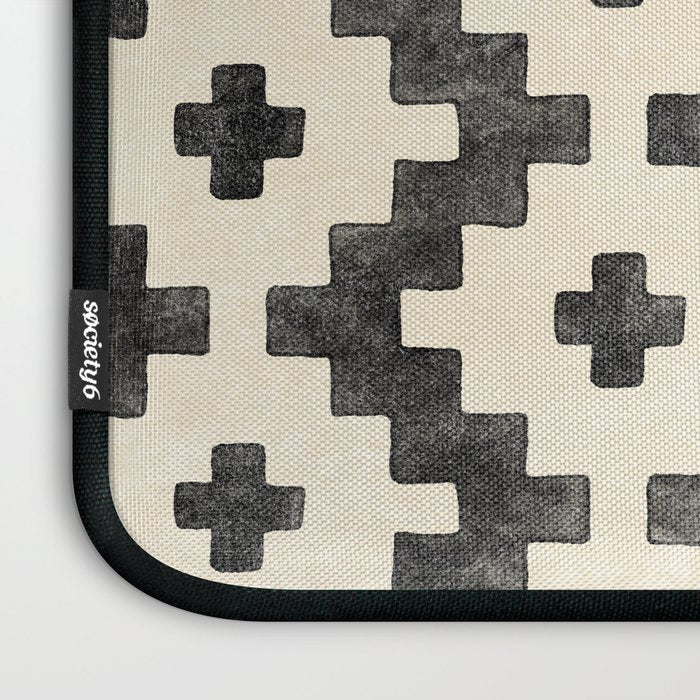Taos - black and alabaster Laptop Sleeve Gallery Image 3