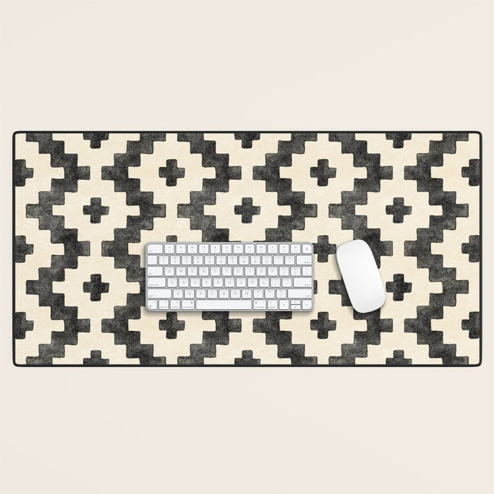 Taos - black and alabaster Desk Mat Gallery Image 1