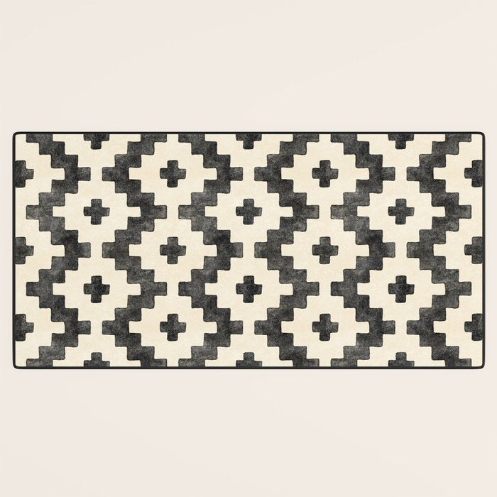 Taos - black and alabaster Desk Mat Gallery Image 3