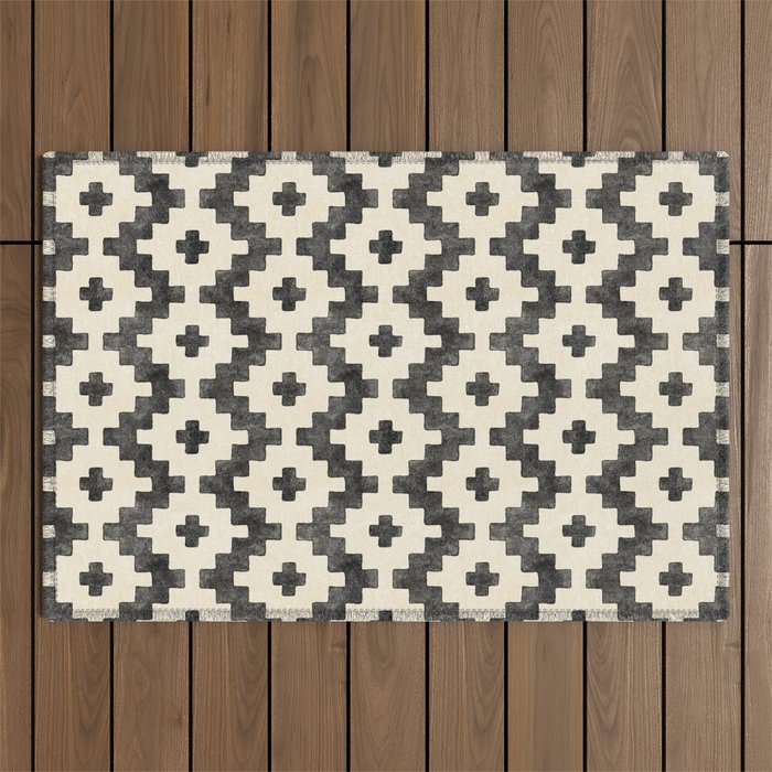Taos - black and alabaster Outdoor Rug Gallery Image 1