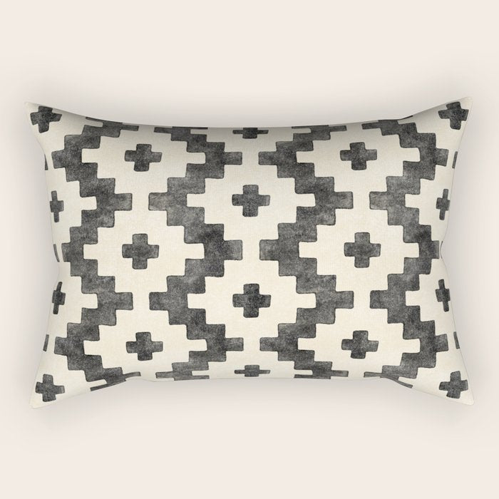 Taos - black and alabaster Rectangular Pillow Gallery Image 1