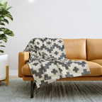 Taos - black and alabaster Throw Blanket Gallery Image 1