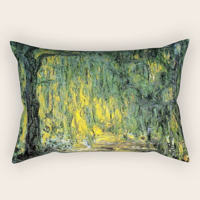 Weeping Willow by Claude Monet Rectangular Pillow Gallery Image 1