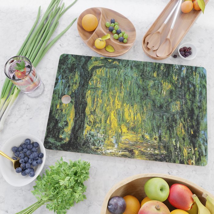 Weeping Willow by Claude Monet Cutting Board Gallery Image 2