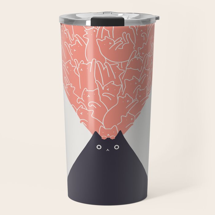 Cat Landscape 102: Vol-cat-no Travel Mug Gallery Image 1