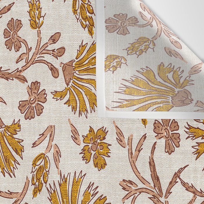 KALAMI FLORAL MUSTARD Wall Tapestry Gallery Image 3