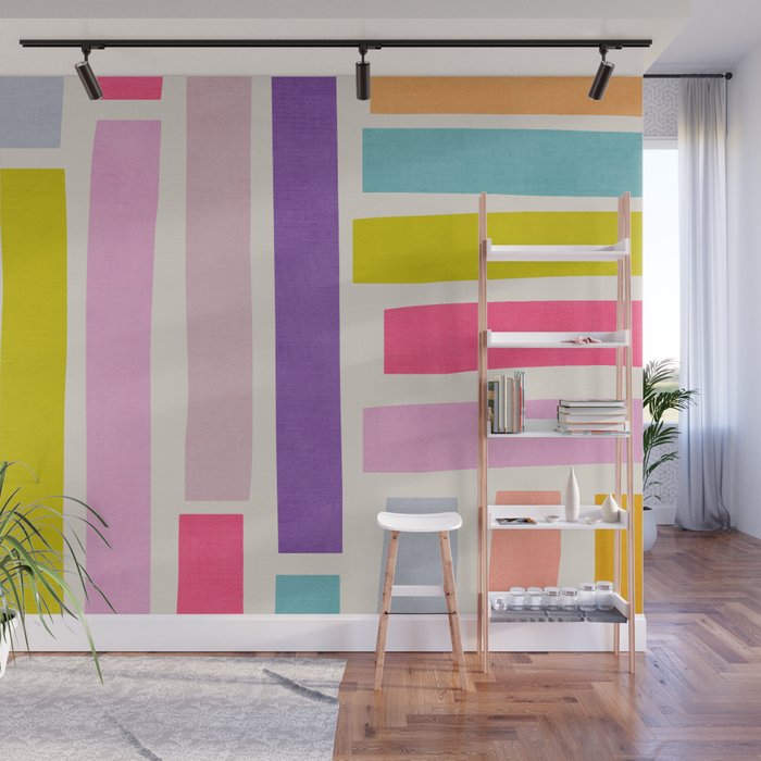 Pastel Tones Colorful Artwork Wall Mural Gallery Image 1