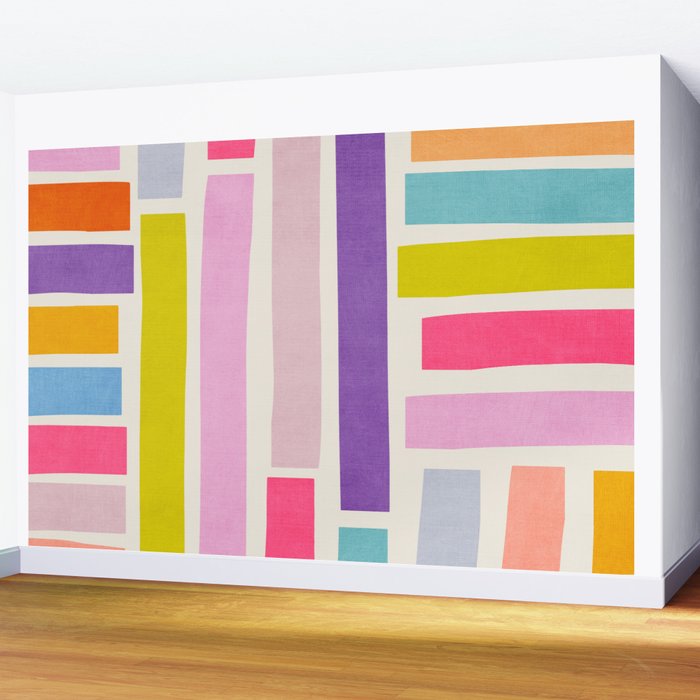 Pastel Tones Colorful Artwork Wall Mural Gallery Image 2