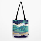 Teal Mountains Tote Bag Gallery Image 2