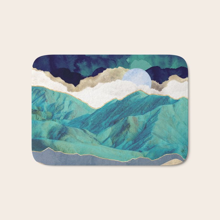 Teal Mountains Bath Mat Gallery Image 1