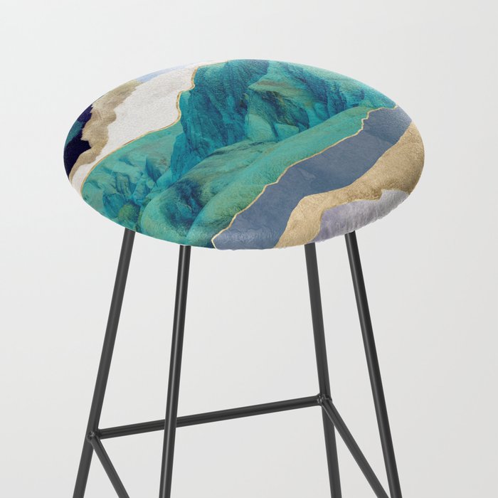 Teal Mountains Stool Gallery Image 2