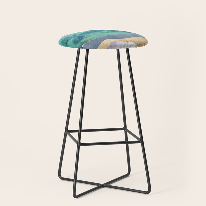 Teal Mountains Stool Gallery Image 1