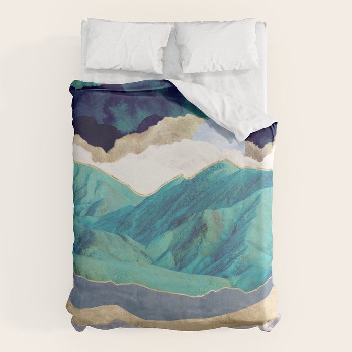 Teal Mountains Duvet Cover Gallery Image 1