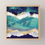 Teal Mountains Mini Art Print Gallery Image 1