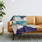Teal Mountains Throw Blanket Gallery Image 1