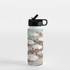 Amalfi Coast Beach Umbrella Photo | Italian Summer In Pastel Colors Art Print | Italy, Europe Travel Photography Water Bottle Gallery Image 1