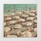 Amalfi Coast Beach Umbrella Photo | Italian Summer In Pastel Colors Art Print | Italy, Europe Travel Photography Wood Wall Art Gallery Image 1