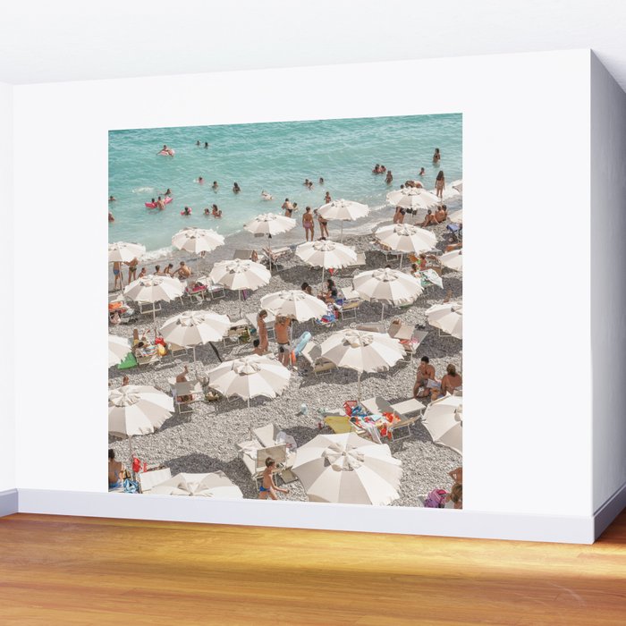 Amalfi Coast Beach Umbrella Photo | Italian Summer In Pastel Colors Art Print | Italy, Europe Travel Photography Wall Mural Gallery Image 2