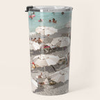 Amalfi Coast Beach Umbrella Photo | Italian Summer In Pastel Colors Art Print | Italy, Europe Travel Photography Travel Mug Gallery Image 3