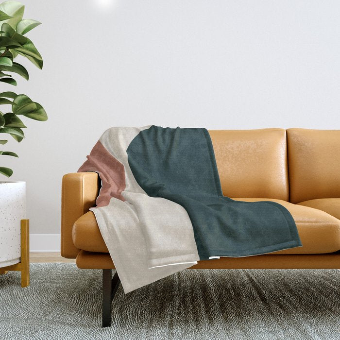 Modern Minimal Arch Abstract LXXXII Throw Blanket Gallery Image 1