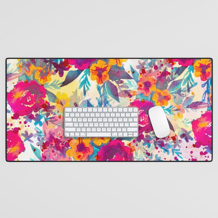 Watercolor flowers and plants 02 Desk Mat Gallery Image 1