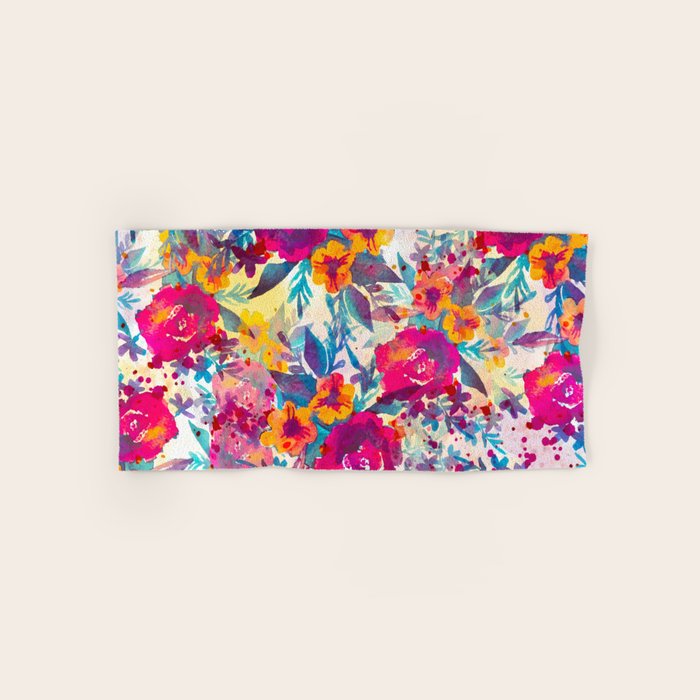 Watercolor flowers and plants 02 Bath Towel Gallery Image 1