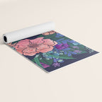 Wild Flowers (on Blue) Yoga Mat Gallery Image 2