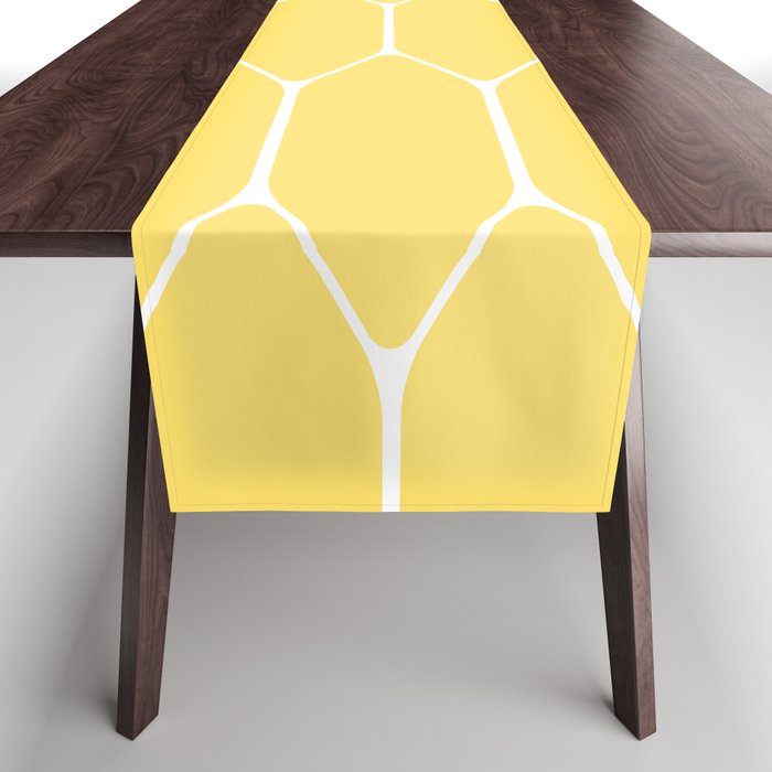 Yellow Long Honeycomb Minimalist Geometric Pattern Table Runner Gallery Image 1