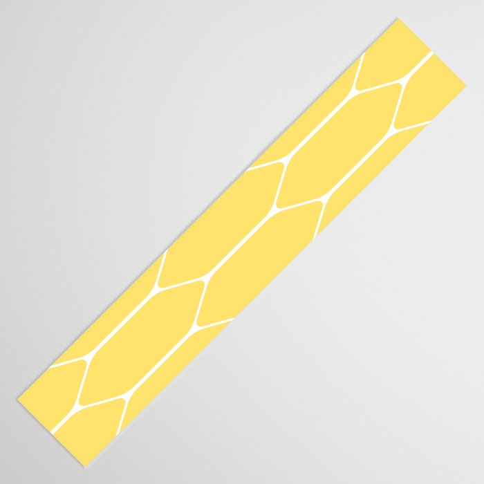 Yellow Long Honeycomb Minimalist Geometric Pattern Table Runner Gallery Image 3