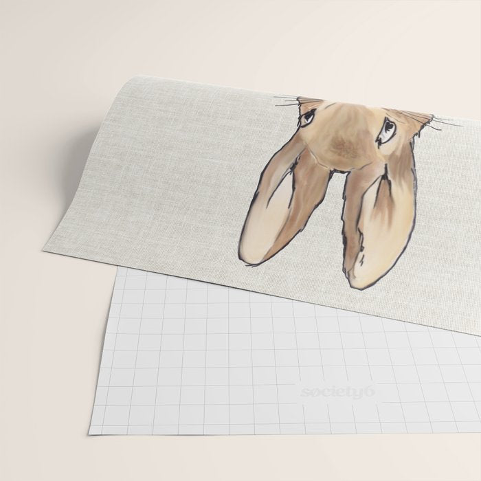 Peter the rabbit beige linen textured background Wrapping Paper Gallery Image 2
