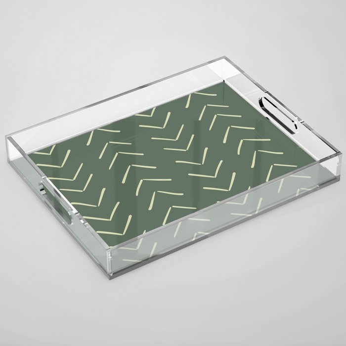 Boho Big Arrows in Leaf Green Acrylic Tray Gallery Image 1