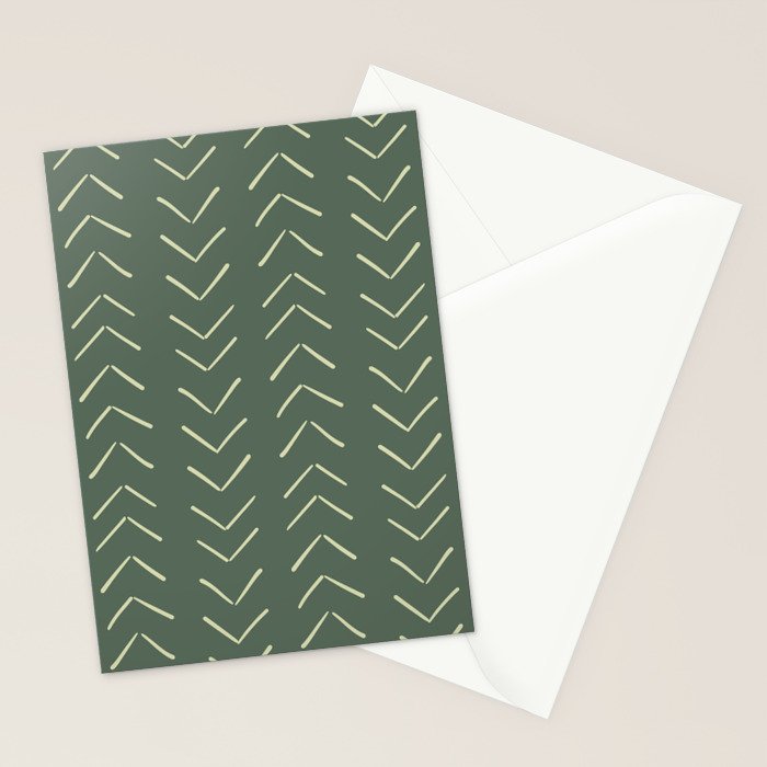 Boho Big Arrows in Leaf Green Stationery Card Gallery Image 2