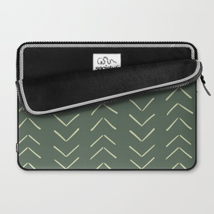 Boho Big Arrows in Leaf Green Laptop Sleeve Gallery Image 2